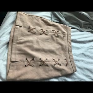 Pink Suede Skirt